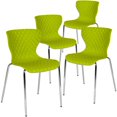 thumbnail image 1 of 4 Pk. Lowell Contemporary Design Citrus Green Plastic Stack Chair, 1 of 9