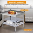 thumbnail image 2 of BeesClover Stainless Steel Grill Stand Table, NSF Certified Work Table with Adjustable Legs, 400 Lbs Capacity, 2" Edge Baffle, Equipment Stand for Commercial Restaurant, Hotel, 2 of 7