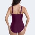 thumbnail image 4 of FhsagQ Swimsuit Sets for Women Plus Size New Solid Color Mesh Splicing Piece Swimsuit and Fashionable and Backless Swimsuit Womens Swimsuit Sets Robe Brick Red M, 4 of 4