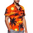 thumbnail image 1 of Pisexur Shirts for Man T Hommes Mode Décontractée Col Rabattu Imprimé Manches Courtes Chemise Boutonnée Blouse Orange, TG Chemises de Golf Hommes & Chemises Hommes, 1 of 7