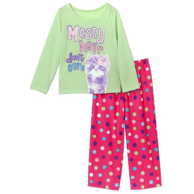 Komar Kids Girls' Pajama Cute Top and FunPants Sleepwear Set