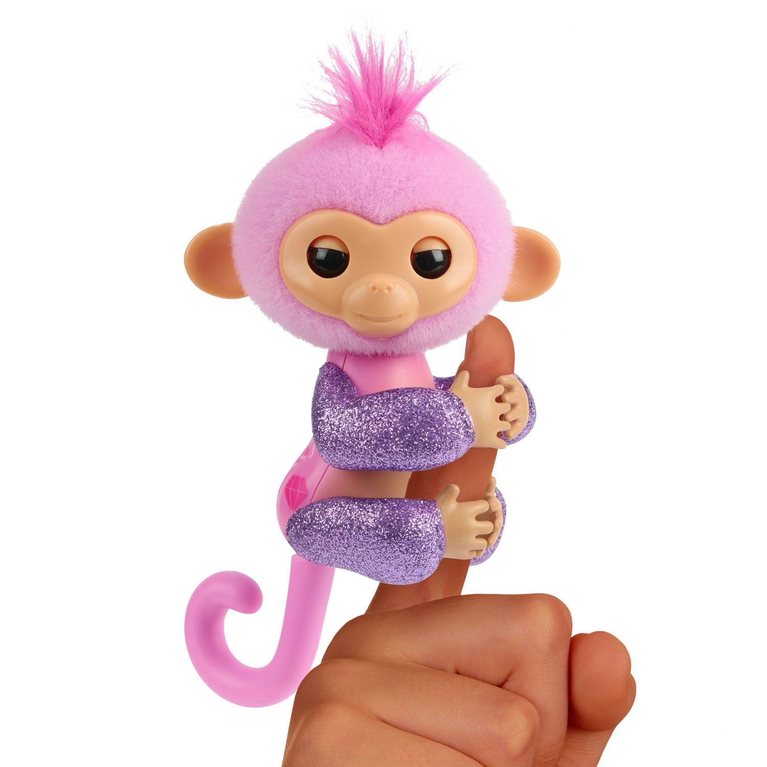 Fingerlings Interactive Baby Monkey with Purple Glitter, Ella, Walmart Exclusive