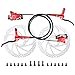 thumbnail image 3 of IKUOS Oil Brake Mountain Bike Brake Dual Piston One Piece Cylinder Oil Pressure Disc Brake Set MT500(Left Back Right Front) (Red), 3 of 4
