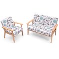 thumbnail image 5 of Patiojoy Ensemble de Canapé 2 Pcs et Fauteuil Simple en Tissu Blanc+bleu, 5 of 5