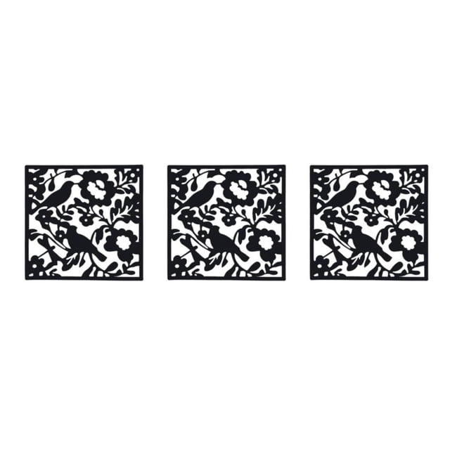 ZheElen 4piece Lightweight Hanging Divider Screens For Versatile Space Foldable Black Bird Chart 3Set