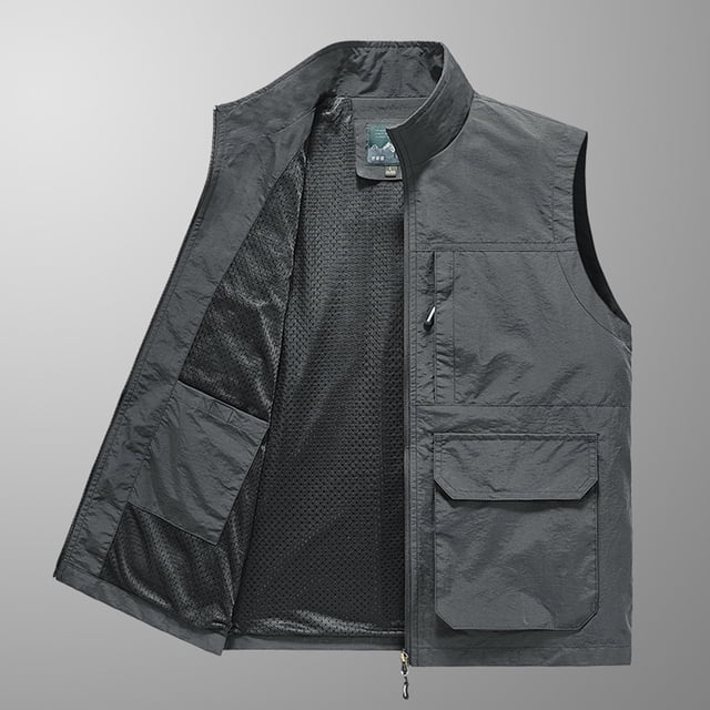 LOVZFMLL Jackets for Men's Work Clothes Jacket Solid Color Stand Collar Multiple Pockets Outdoor Sports Photography Coat