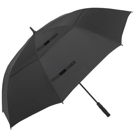 Doubwell Golf Umbrella Large Size 68 Inches Air Vent Double Canopy Windproof Automatic Straight Rain Umbrellas (Black)
