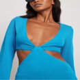 thumbnail image 4 of Robe de Soirée Longue en Tricot Uni à Manches Longues pour Femmes, 4 of 5