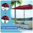 thumbnail image 4 of Outsunny Parasol de Terrasse Double Face de 4,5 m (15 Pi), Rouge Bordeaux, 4 of 10