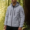 thumbnail image 2 of Lovzfmll Men's Rain Jacket Waterproof Windproof Hooded Outdoor Shell Gray, L, 2 of 4