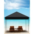 thumbnail image 4 of TROPOW 10x10 Pop Up Canopy - Outdoor Canopy Tent with Portable Roller Bag - One Button Push Setup, 3 Adjustable Height, 4 Weight Bags, 8 Stakes & 4 Guy Ropes Included,Black, 4 of 7