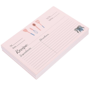 KAKOWELY recipe cards 50pcs Household Recipe Papers Convenient Recipe Sheets Compact Food Note Cards Recipe Accessory5.91"X3.94"(LxW)