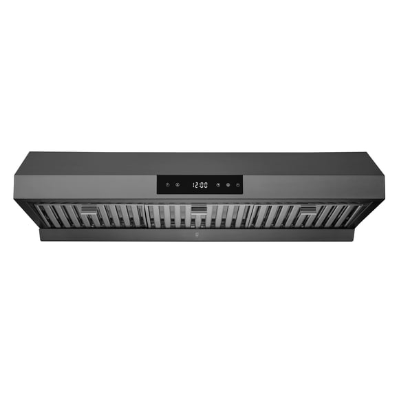 Hauslane Chef Series Hotte de Cuisinière sous Armoire PS18 de 36 Pouces en Acier Inoxydable Noir Performance Pro Design Contemporain, Écran Tactile, Filtres à Chicanes Allant au Lave-Vaisselle, Lampes DEL, Évent 3 Voies