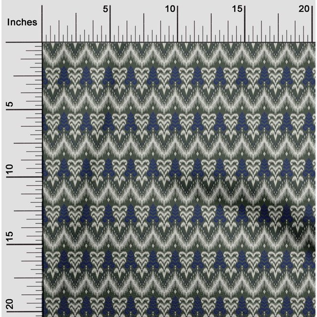 oneOone Coton Flex Tissu Chevron & Tourbillon Ikat Tissu Imprimé BTY 40 Pouces de Large