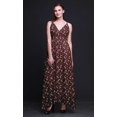 thumbnail image 3 of Bimba Robe Longue à Imprimé Floral pour Femmes, Bretelles Spaghetti, Col en V, Maxi, Tenue de Plage - X-Grand, 3 of 4