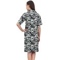 thumbnail image 4 of Bimba Chemise de Nuit Noire à Imprimé Floral pour Femmes Col Cranté - 10, 4 of 6