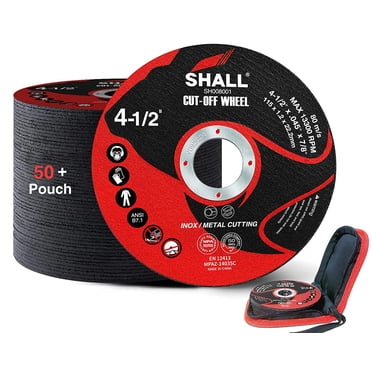 SHALL 50-Pack Cut Off Wheels 4 1/2 x 7/8 Inch, Cutting Wheel with Pouch for Angle Grinder, 4.5†Metal & Stainless Steel Fast Cutting Disc, Grinder Wheel for General Purpose Metal Cutting