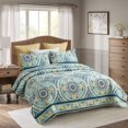 thumbnail image 3 of JML Bedspread Set, King, Atrovirens & Yellow, 3 Piece, 3 of 6