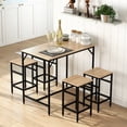 thumbnail image 2 of HOMCOM 5 Pieces Industrial Bar Table Set, Dining Table Set with 4 Stools, 2 of 10