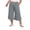 Grey, variant on ShomPort Women's Plus Size Capri Drawstring Wide Leg Cropped Palazzo Pants Summer Casual Flowy Pants with Pockets