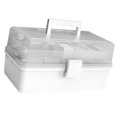 thumbnail image 3 of Pill Storage Box 3-Layer Large Capacity Home Cosmetics Case Plastic Sundries Organizer  Ordinary Style  Pink, 3 of 10