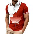 thumbnail image 1 of Chemise de Classification de Produit pour Hommes avec Motif de Bouton Feuille d'Érable, Tricot Respirant, Manches Courtes, Haut de Performance pour Tenue Décontractée de Tous les Jours, 1 of 4