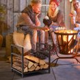 thumbnail image 4 of Gymax Firewood Rack Fireplace Log Holder Wood Steel Stove Bracket Stacking Rack, 4 of 9
