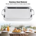 thumbnail image 3 of Stainless Steel Plate, Crafted Buffet Plate with Mirror Finish Elegance for Hotel, Restaurant, and Banquet, Convenient Handle Design, Large Sizzling Platter Serving, 3 of 7