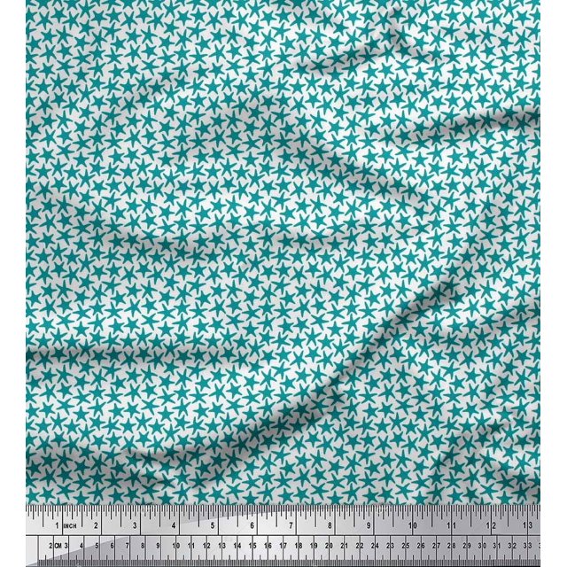 Soimoi Cotton Voile Fabric Stars Star Decor Fabric Printed Yard 42 Inch Wide