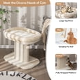 thumbnail image 4 of Gymax Arbre à Chat Moderne Tour pour Chat Tour d'Activités pour Chat avec Grand Perchoir en Peluche Beige, 4 of 10
