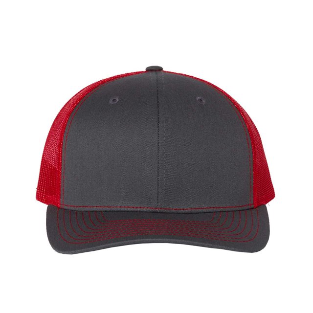 Adjustable Snapback Trucker Cap, Adjustable, CharcoalRed