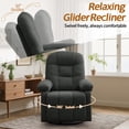 thumbnail image 4 of Korser Manual Swivel Rocker Recliner Chair for Living Room,Small Recliner Sofa for Small Spaces,Linen Fabric,Dark Grey, 4 of 7