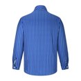 thumbnail image 3 of Chemise à Rayures pour Homme à Manches Longues à Col à Revers, Cardigan Décontracté de Plage, Haut, Chemise, Blouse, 3 of 6