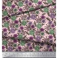 thumbnail image 3 of Soimoi Poly Georgette Fabric Leaves & Floral Block Printed Craft Fabric by The Yard 52 Inch Wide, 3 of 3