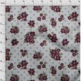 thumbnail image 3 of oneOone Popeline de Coton Sergé Bordeaux2 Tissu Floral et Géométrique Matière de Robe Tissu Imprimé Tissu au Mètre 56 Pouces de Large, 3 of 4