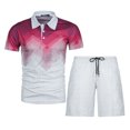 thumbnail image 3 of Chemise à Manches Longues pour Hommes Ensembles de Survêtements 2 Pcs Ensembles d'Été Mode Chemise Décontractée Manches Courtes et Shorts Ensemble Col Rabattu Chemises pour Hommes Manches Longues, 3 of 5