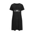 thumbnail image 4 of Rbaofujie Vêtements de Nuit pour Femmes Robe de Nuit Courte Surdimensionnée pour Femmes Imprimée à Col Rond et Manches Courtes Robe Vêtements de Nuit pour Filles, 4 of 6