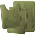 thumbnail image 2 of Clara Clark 3-Pack Bath Mat Set - Large, Small and Contour Bathroom Rug Set, Absorbent Memory Foam Bath Rugs, Non-Slip, Thick, Velvet Microfiber Bathrug, Plush Shower, Toilet Bathmats Carpet, Sage, 2 of 8