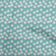 thumbnail image 1 of oneOone Cotton Poplin Turquoise Blue Fabric Floral Sewing Material Print Fabric By The Yard 56 Inch Wide-GL, 1 of 4