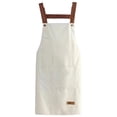 thumbnail image 2 of Solid Color Kitchen Apron Waterproof Oil Resistants Cooking Baking Cleaning Adjustable Ties Bib Adult Unisex, 2 of 6