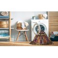thumbnail image 2 of Ahgly Company Tapis Rond Lavable en Machine Intérieur Transitionnel Bronze Brun, 5 Pieds Rond, 2 of 7