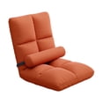 thumbnail image 4 of lingqin 5 Position Adjustable Floor Chair with Back Support Soft Velvet Foldable Lounger Orange, 4 of 9