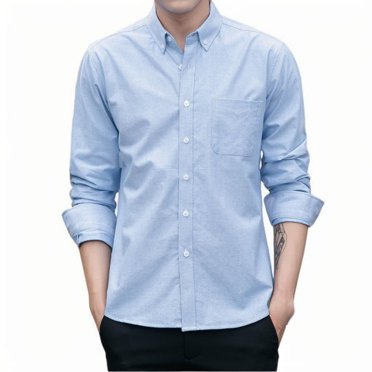 asjyhkr Plus Size Mens Undershirts Long Sleeve Crew Neck Button down Casual Work Business Shirts with Pocket