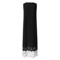thumbnail image 4 of HKEJIAOI Liquidation des Ventes Robe Fleurie pour Femmes Robe d'Anniversaire Femmes Mode Sans Manches Imprimé Col Rond Longue Robe Maxi Robe Chemise de Plage Blanc, 4 of 7