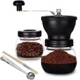 thumbnail image 1 of YOPTOP Coffee Grinder Manual Burr with 2 Glass Jars(11oz Each)  Hand Bean Coffee Grinder Mill with Ceramic Burr  Hand Crank/Handheld Coffee Grinder Small Portable with Brush/Spoon for Camping, 1 of 9
