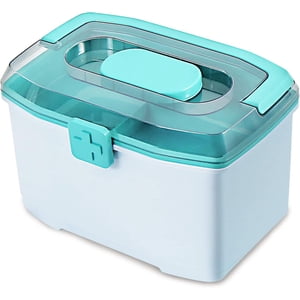 First aid kit de stockage kit pharmacie kit 2 des couches de mini - trousse de médecine vert vif 14 * 13 * 20.5cm