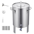 thumbnail image 1 of KFFKFF Bouilloire d'Infusion en Acier Inoxydable 304, Capacité de 16 GAL, Réservoir de Fermentation de Bière pour Infusion à Domicile, Essentiels d'Infusion avec Support, Comprend Couvercle, Prise, Robinet, Valve et Jauge de Température, 1 of 9
