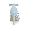 thumbnail image 2 of BLISSFUL STEP Women's Shoes Rhinestone Stiletto Heel Ankle Strap Sandals Sky Blue 8, 2 of 7