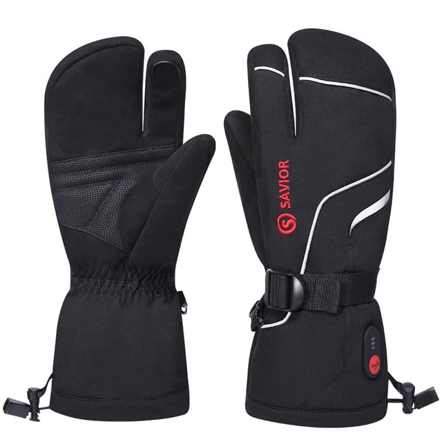 SAVIOR HEAT Heated Gloves Men and Women Winter Heated Gloves Heated Gloves Rechargeable Battery Waterproof and Warm Touch Screen Winter Ski Gloves Suitable for Skiing, Work, Riding, Hiking