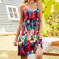 thumbnail image 3 of Birdeem Womens Summer Sexy Fashion Casual Suspender Flower Pattern Mini Dress with Pockets, 3 of 8